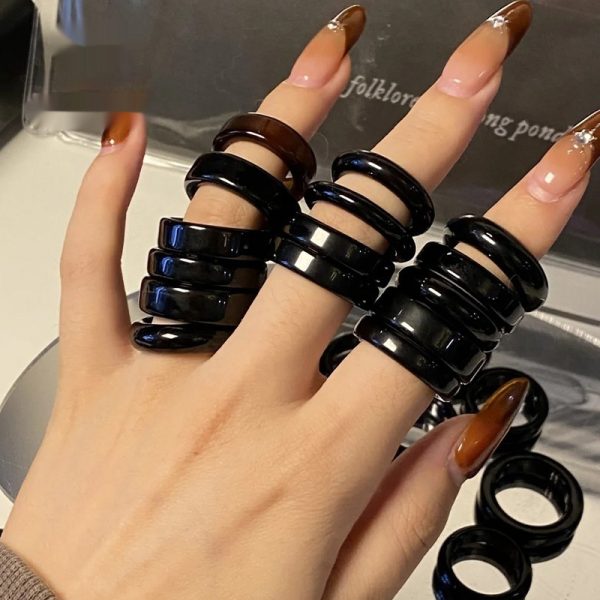 Agate Ring Natural Brazil Handheld Flexible Ring Jade