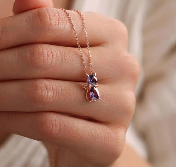 Sweet Fashion Fashionmonger Adorable Pet Kitty Gem Pendant Clavicle Chain