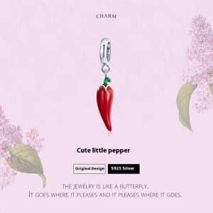 Korean Style Pepper S925 Sterling Silver Pendant