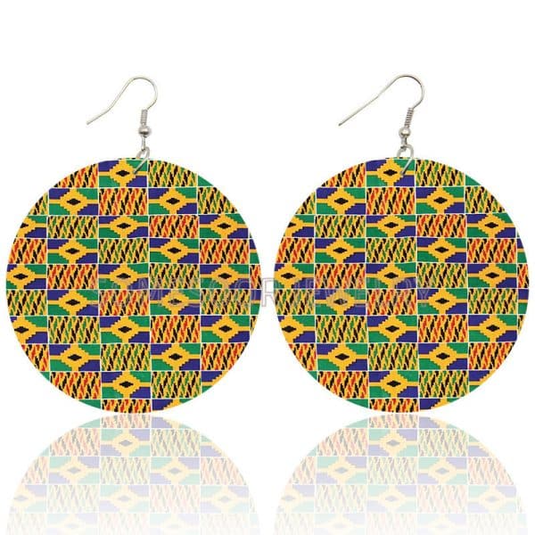 Bohemian Set Fashion Color Printing Earrings Exaggerated European And American Trend Simple Style Earrings