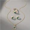Jewelry Suit Women's Water Drop Gem Series Necklace Earring Ring Bracelet Four-piece Set