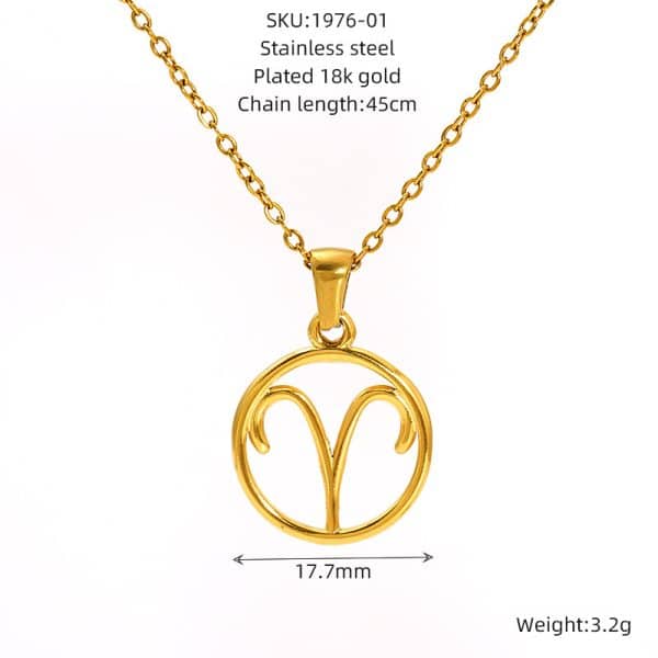 Fashion Titanium Steel Necklace Twelve Constellation