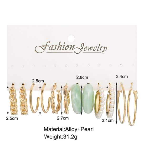 Acrylic C Type Earring Chain Earring Set