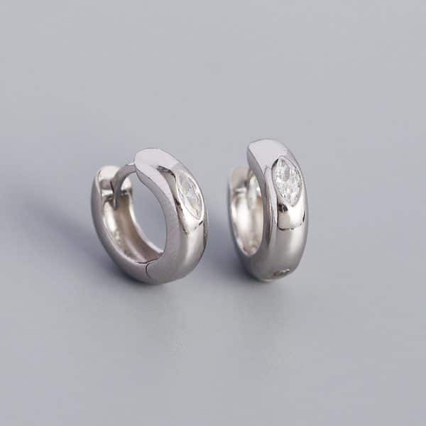 Geometric Circle Horse Eye Zircon Stud Earrings