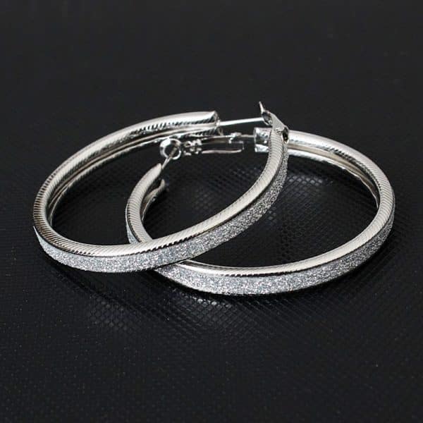 Women's All-match Simple Frosted Big Circle Earrings