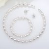 Bridal bridal accessories 8MM handmade pearls, Rhinestone necklaces, necklaces, bracelets, earrings, three sets of suits