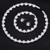 Bridal bridal accessories 8MM handmade pearls, Rhinestone necklaces, necklaces, bracelets, earrings, three sets of suits