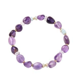 Chinese Double Circle Crystal Purple Bracelet