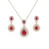 Crystal Drop Earrings Necklace Set Dress Acessories