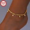 Zircon Anklet For Women Copper-plated Gold