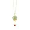 Flower Inlaid Natural Hetian Jade Clavicle Chain