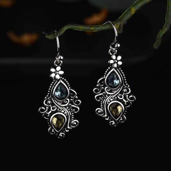 Creative Flower Drop Pear Shaped Earrings