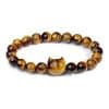 Cat Pendant Silver Stone Tigereye Amethyst Bracelet