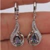Women's Colorful Topaz Drop Earrings With Diamonds