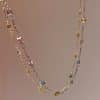 Square Color Fine Clavicle Chain Necklace Light Luxury
