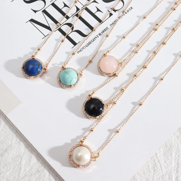European And American Style Jewelry Simple Pendant Natural Stone