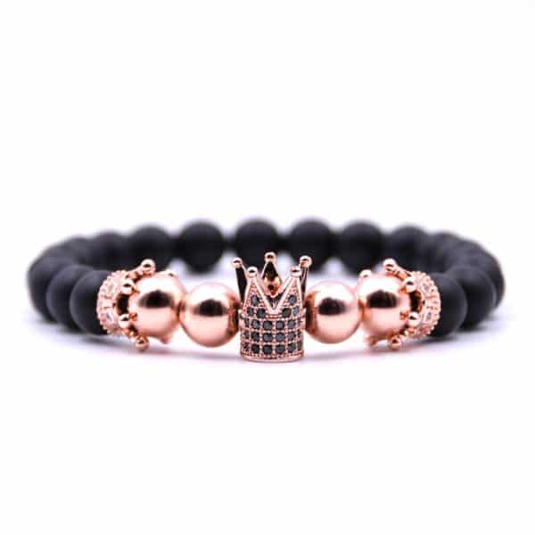 Crown volcanic stone bracelet