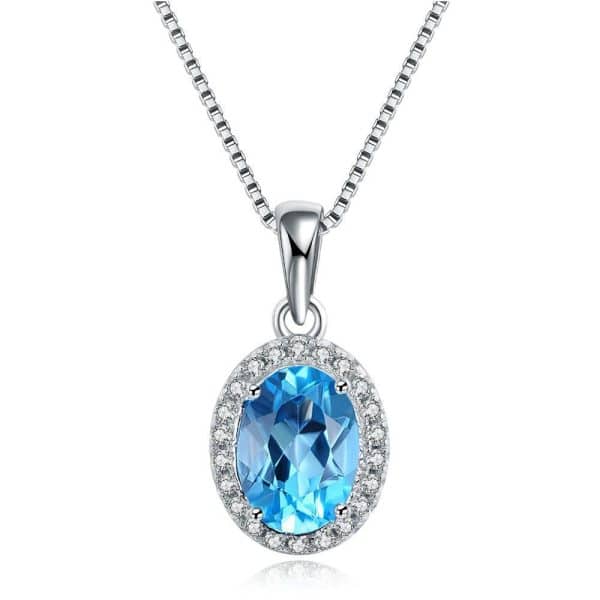 925 Sterling Silver Light Luxury Colored Gems Jewelry Suit Natural