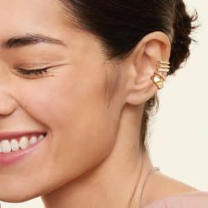 Brass Fashion Inlaid Zircon Women's Earrings Three-piece Set