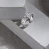 All-match Hammered Texture S925 Openning Silver Ring Female