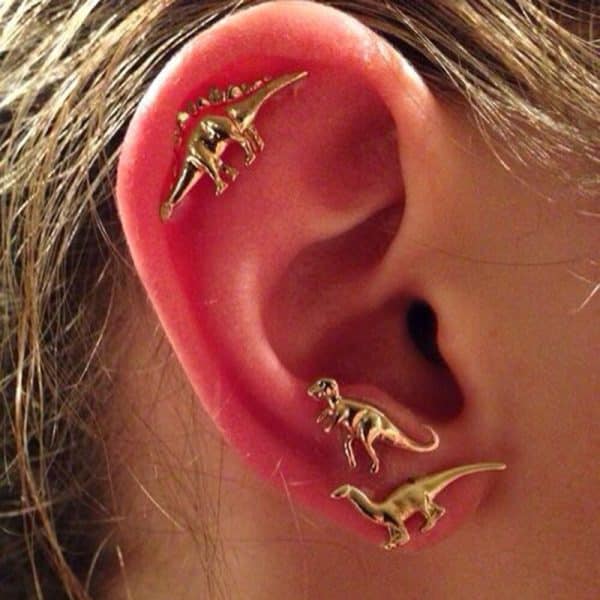 Small Animal Dinosaur Set Personalized Earrings