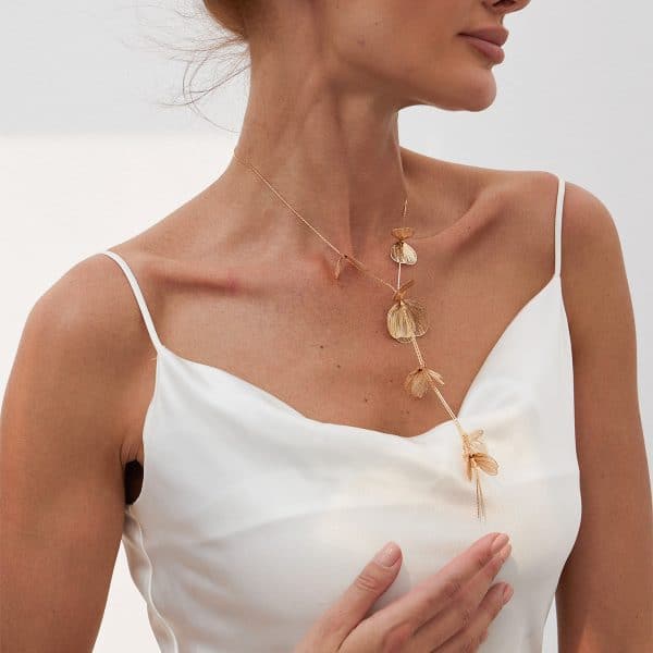 Ginkgo Leaf Tassel Three-dimensional Niche Retro High Sense Necklace Women