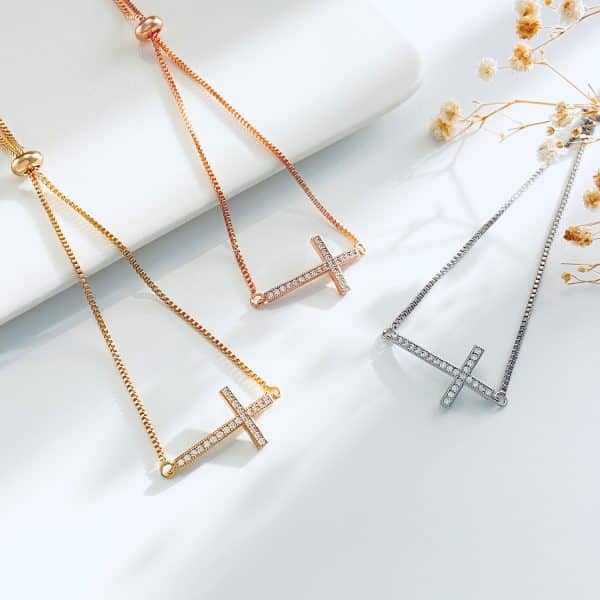 Women's Diamond Pull-out Cross Bracelet
