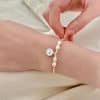 925 Silver Heart-shaped Broken Silver Pearl Bracelet