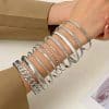 Ethnic Style Alloy Retro Wide Gold Glossy Wristband Bracelet 10 PCs Set