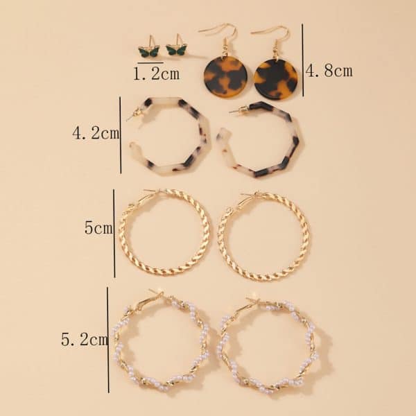 Personalized Earring Set 5 Pairs Of Creative