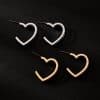 Three-line Love Heart Stud Earrings Double-layer Circle Women's Simple