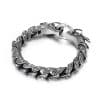 Vintage Distressed Power Style Personalized Double Chinese Dragon Heads Titanium Steel Bracelet