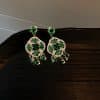 Emerald Drop Earrings S925 Silver Needle Pearl