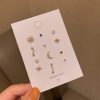 S925 Silver Needle Moon Week Small Earring Set Combination
