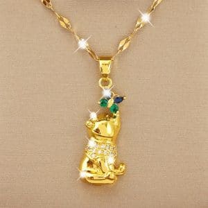 Micro Inlaid Zircon Bear Butterfly Temperament Entry Lux Necklace