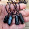 Natural Crystal Black Tourmaline Rough Stone Pendant