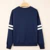 Fiery Red Varsity Striped Detail Drop Shoulder Oversized Sweatshirt