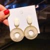 Chunky Braided Round Exaggerated Drop Earrings
