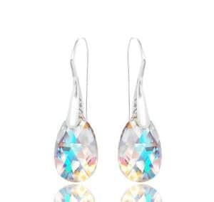 Colored Crystal Drop Earrings