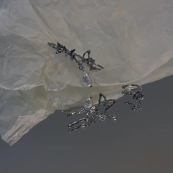 Frigid Wind Butterfly Earrings Women's Niche Simple 3Piece Set