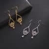 Vintage Water Drop Lotus Women's Earrings