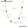 Ferris Wheel Ins Blue Gold Natural Stone Handmade Beaded Clavicle Necklace