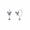 S925 Silver Needle Set Zircon Butterfly Earrings