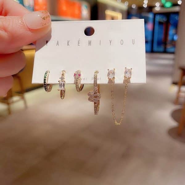 6-piece set of high-end light luxury earrings