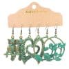 European And American Alloy Dripping Oil 3 Pieces Set Earrings