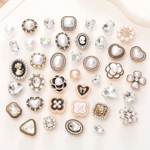 Jeans Button Hole Shoes Diy Accessories Bright Crystal Classic Style Ornament Accessories Upper Pearl Flower