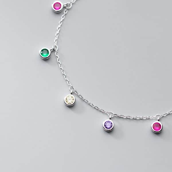 Simple Geometric Round Ornamental Stone Tassel Elegant Graceful Hand Jewelry