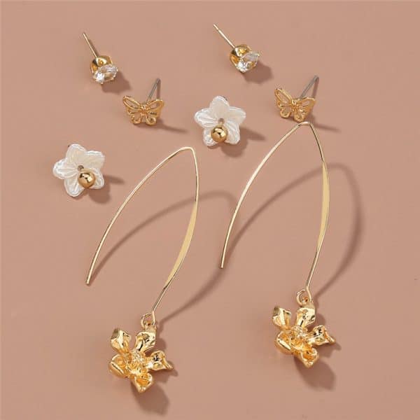 Set Combination Earrings Simple Temperament All-match Pearl Earrings