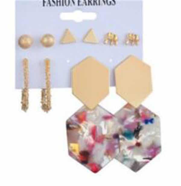 Set Of 9 Pairs Of Earrings With Zircon