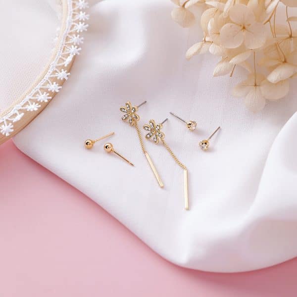 Mini earrings set compact earrings girl sweet wild earrings